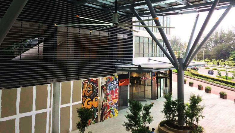 商業(yè)中心通風(fēng)降溫扇機(jī)互補(bǔ)案例